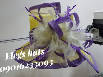 Purple and yellow hat